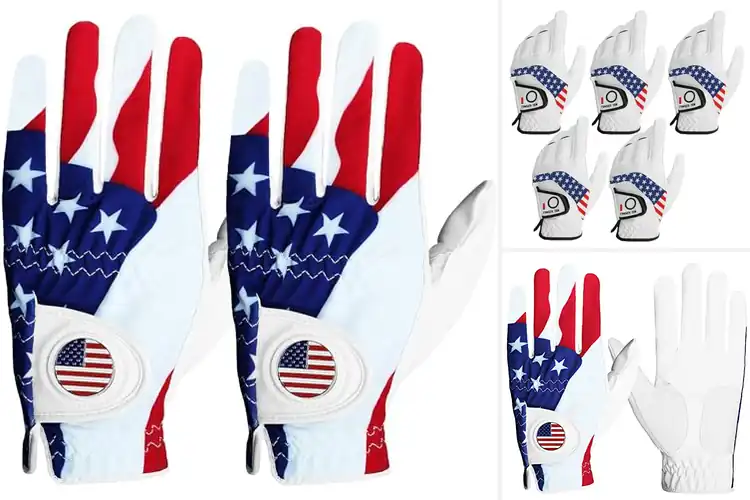 Detailed view of Best American Flag Golf Gloves for Confident Swings