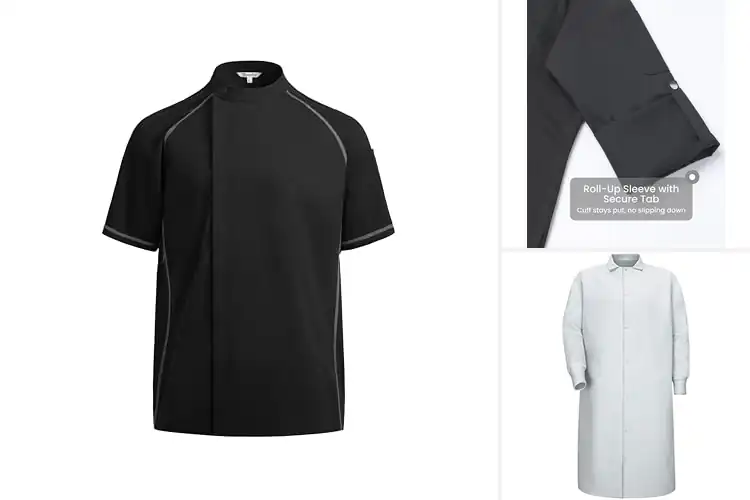 Detailed view of Best Chef Coats With Snap Closure